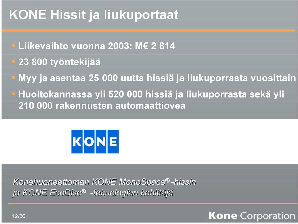 yli 520 000 hissiä ja liukuporrasta sekä yli 210 000 rakennusten automaattiovea