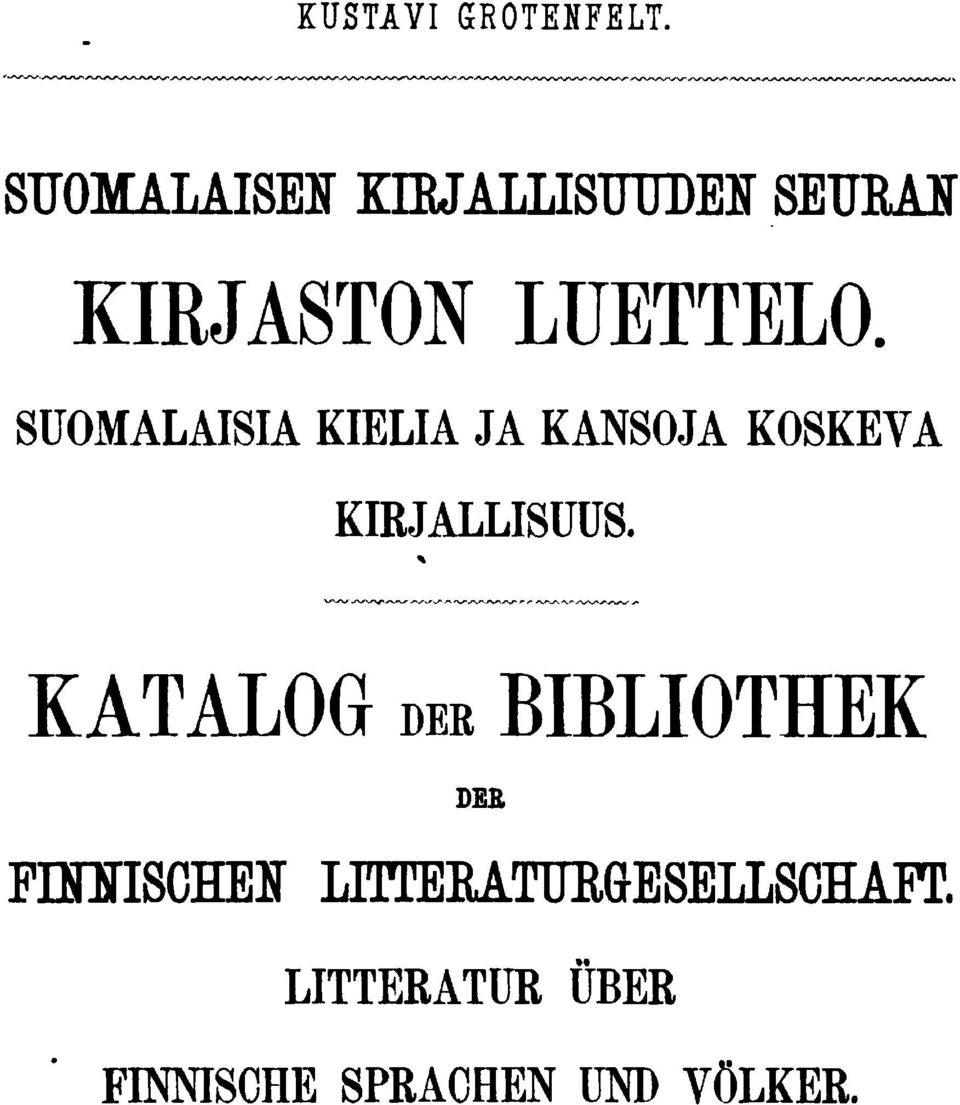 KOSKEVA KIRJALLISUUS KATALOG DEE BIBLIOTHEK FDOTISCHEir