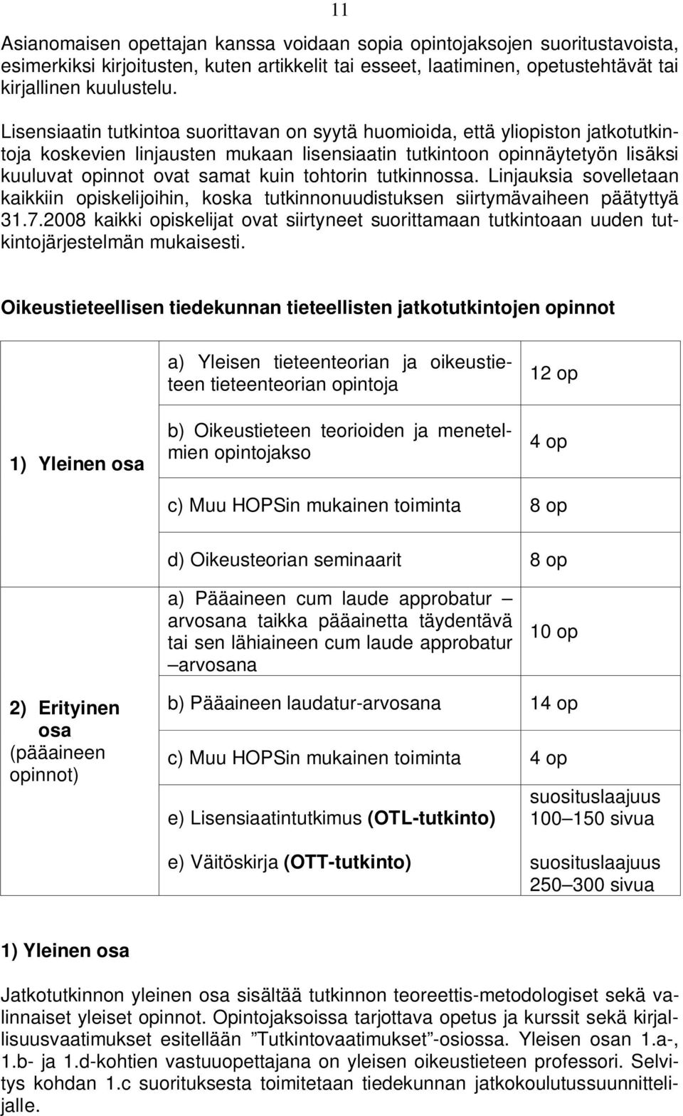 tohtorin tutkinnossa. Linjauksia sovelletaan kaikkiin opiskelijoihin, koska tutkinnonuudistuksen siirtymävaiheen päätyttyä 31.7.