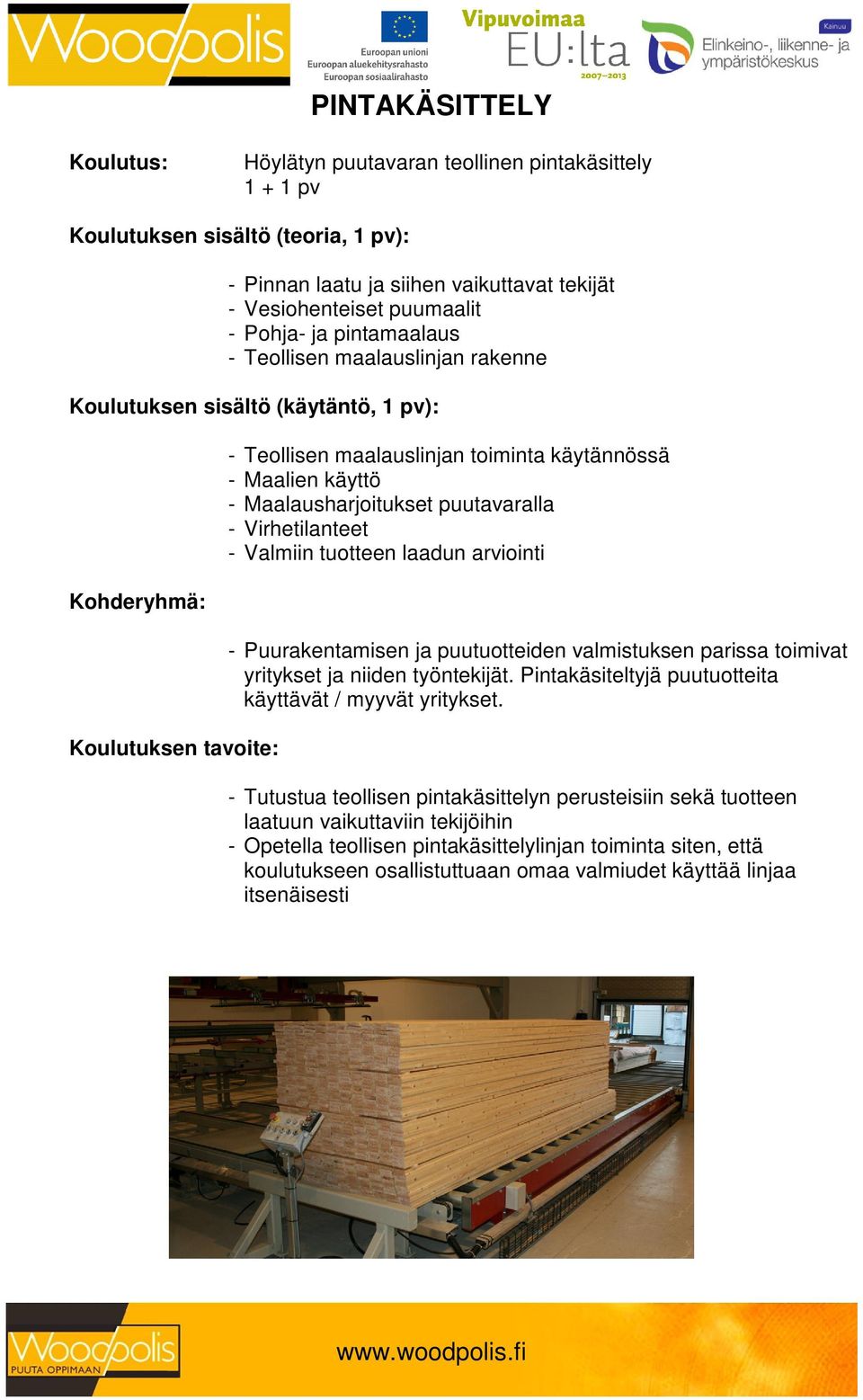 Virhetilanteet - Valmiin tuotteen laadun arviointi - Puurakentamisen ja puutuotteiden valmistuksen parissa toimivat yritykset ja niiden työntekijät.