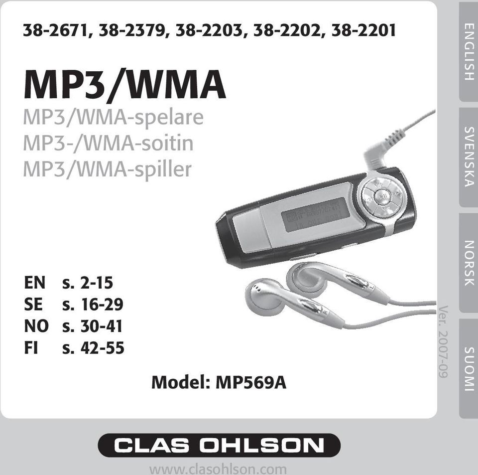 MP3/WMA MP3/WMA-spelare MP3-/WMA-soitin
