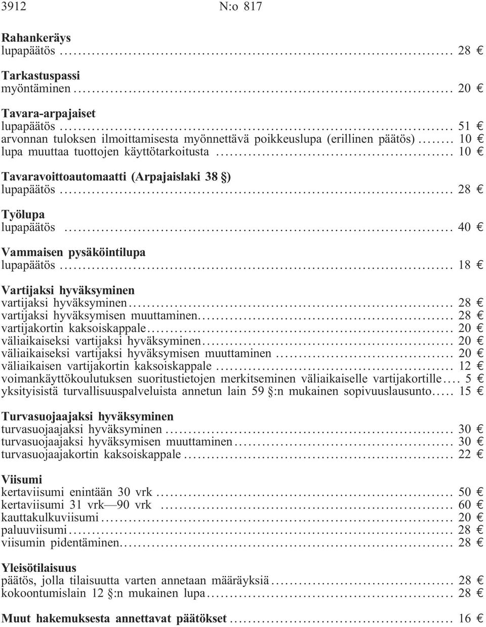 .. 18 e Vartijaksi hyväksyminen vartijaksi hyväksyminen... 28 e vartijaksi hyväksymisen muuttaminen... 28 e vartijakortin kaksoiskappale... 20 e väliaikaiseksi vartijaksi hyväksyminen.