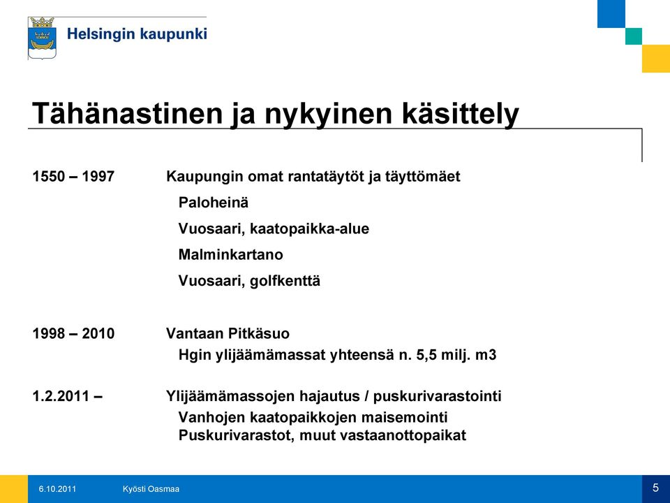 Pitkäsuo Hgin ylijäämämassat yhteensä n. 5,5 milj. m3 1.2.