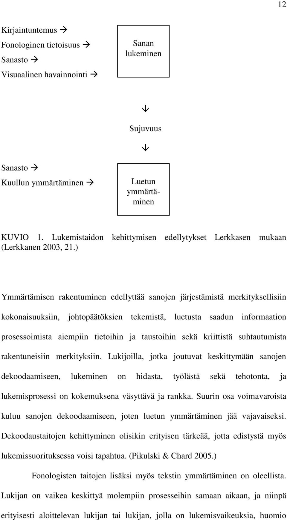 ) Ymmärtämisen rakentuminen edellyttää sanojen järjestämistä merkityksellisiin kokonaisuuksiin, johtopäätöksien tekemistä, luetusta saadun informaation prosessoimista aiempiin tietoihin ja taustoihin
