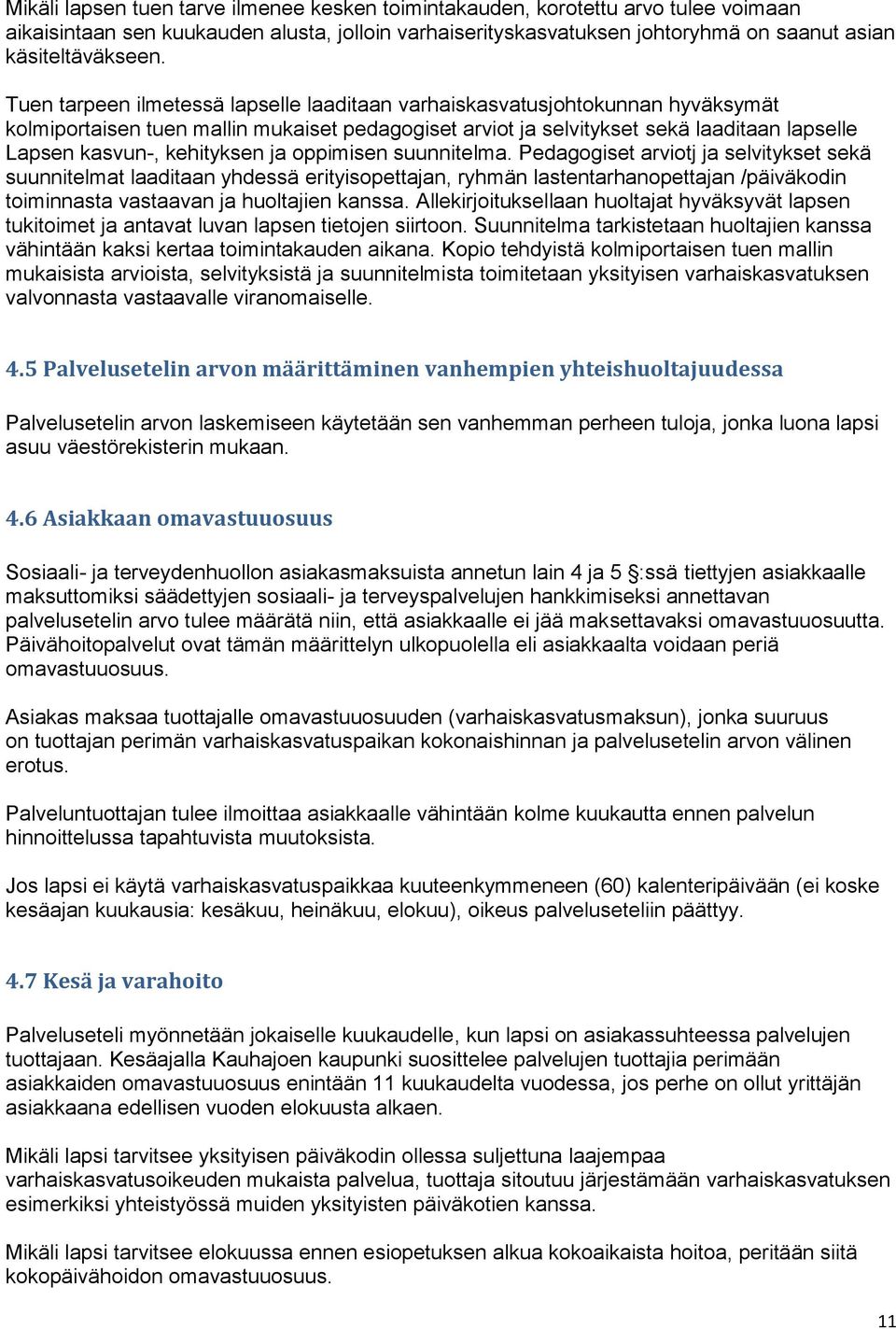 kehityksen ja oppimisen suunnitelma.