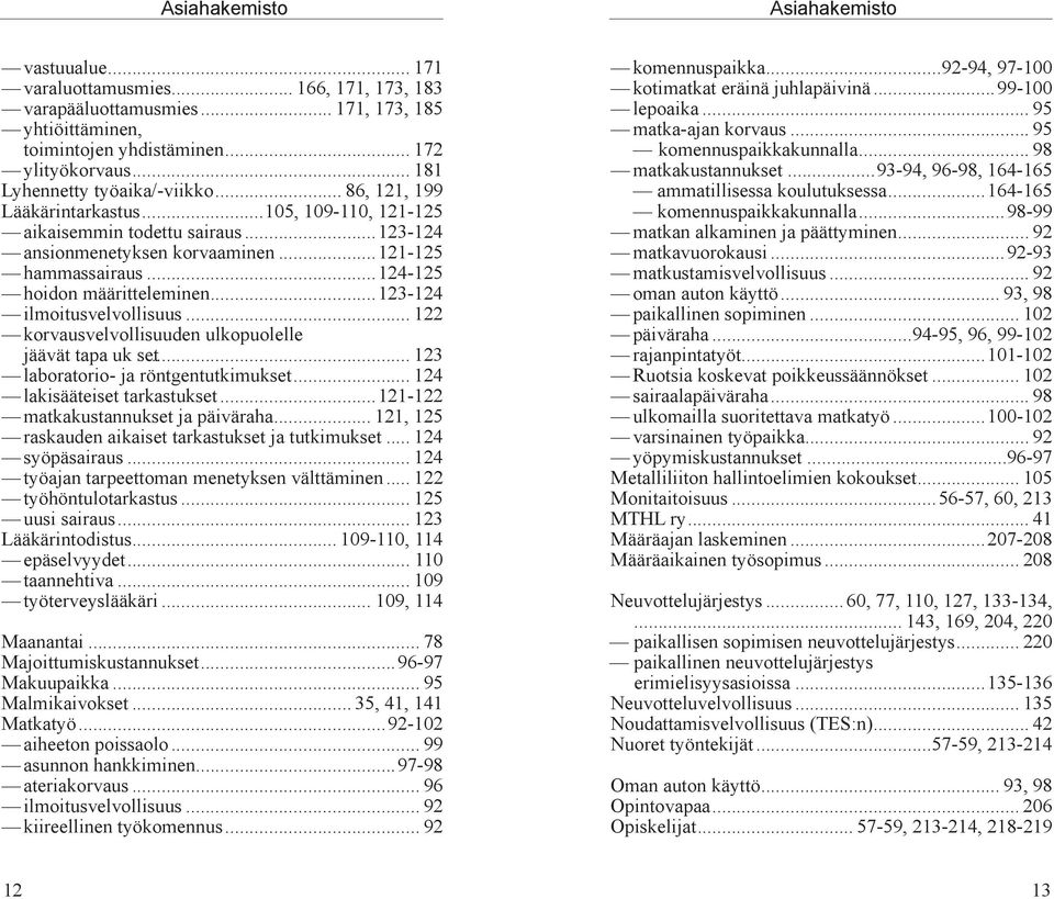 ..124-125 hoidon määritteleminen...123-124 ilmoitusvelvollisuus... 122 korvausvelvollisuuden ulkopuolelle jäävät ta pa uk set... 123 laboratorio- ja röntgentutkimukset... 124 lakisääteiset tarkastukset.