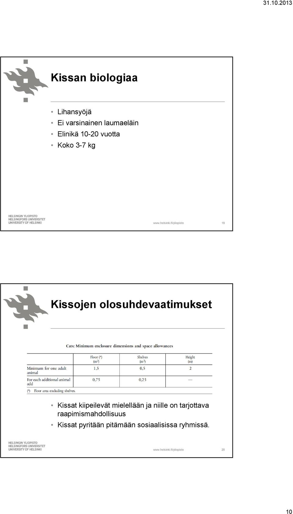Kissat kiipeilevät mielellään ja niille on tarjottava