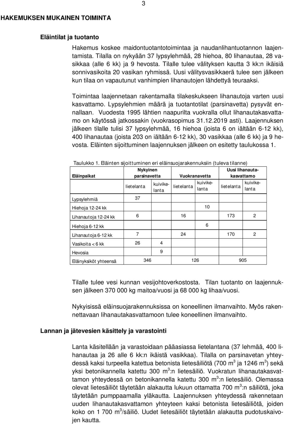 Uusi välitysvasikkaerä tulee sen jälkeen kun tilaa on vapautunut vanhimpien lihanautojen lähdettyä teuraaksi. Toimintaa laajennetaan rakentamalla tilakeskukseen lihanautoja varten uusi kasvattamo.