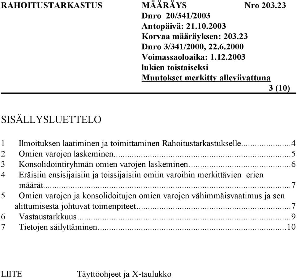 ..6 4 Eräisiin ensisijaisiin ja toissijaisiin omiin varoihin merkittävien erien määrät.