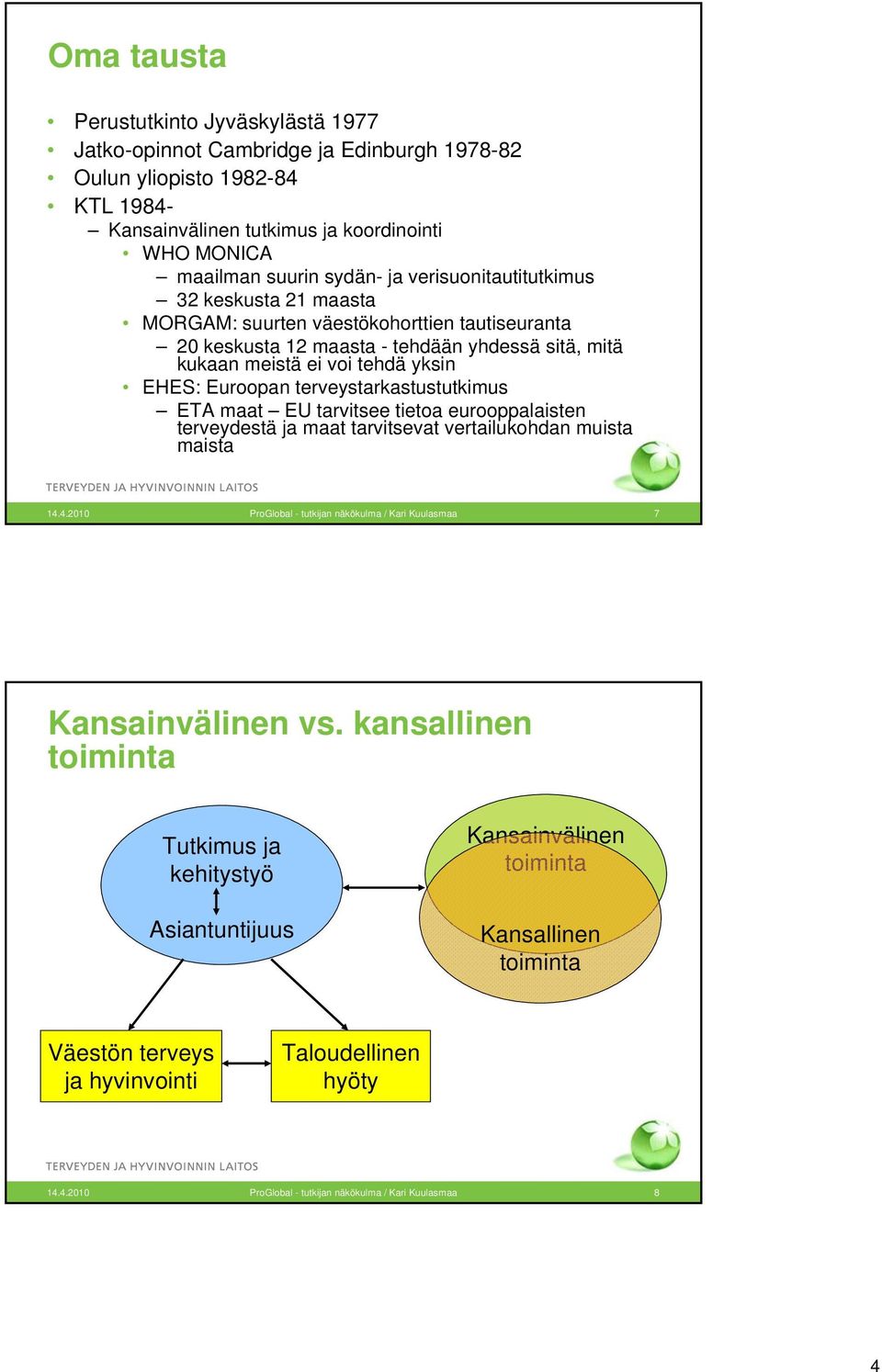 terveystarkastustutkimus ETA maat EU tarvitsee tietoa eurooppalaisten terveydestä ja maat tarvitsevat vertailukohdan muista maista 14.