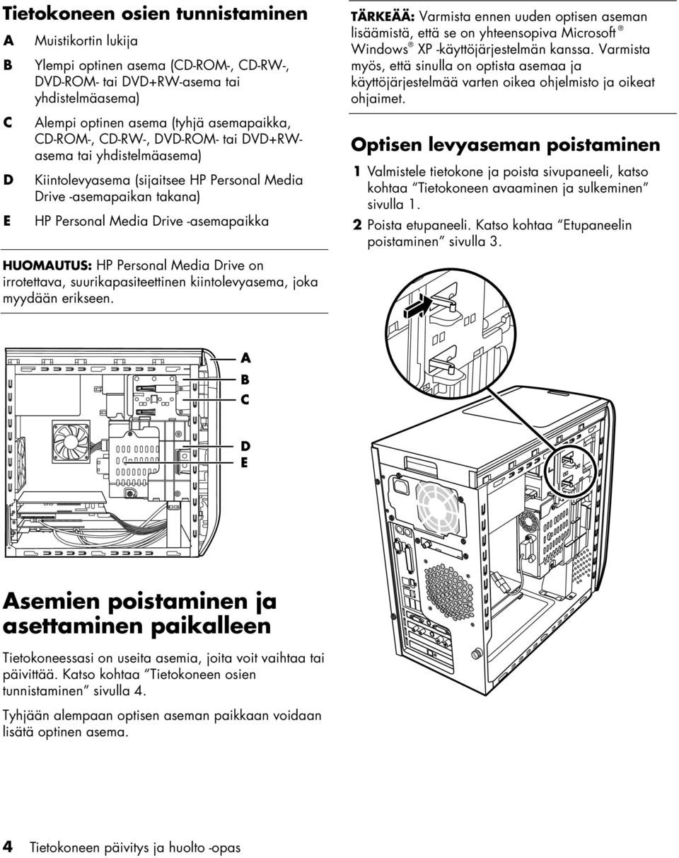 on irrotettava, suurikapasiteettinen kiintolevyasema, joka myydään erikseen.