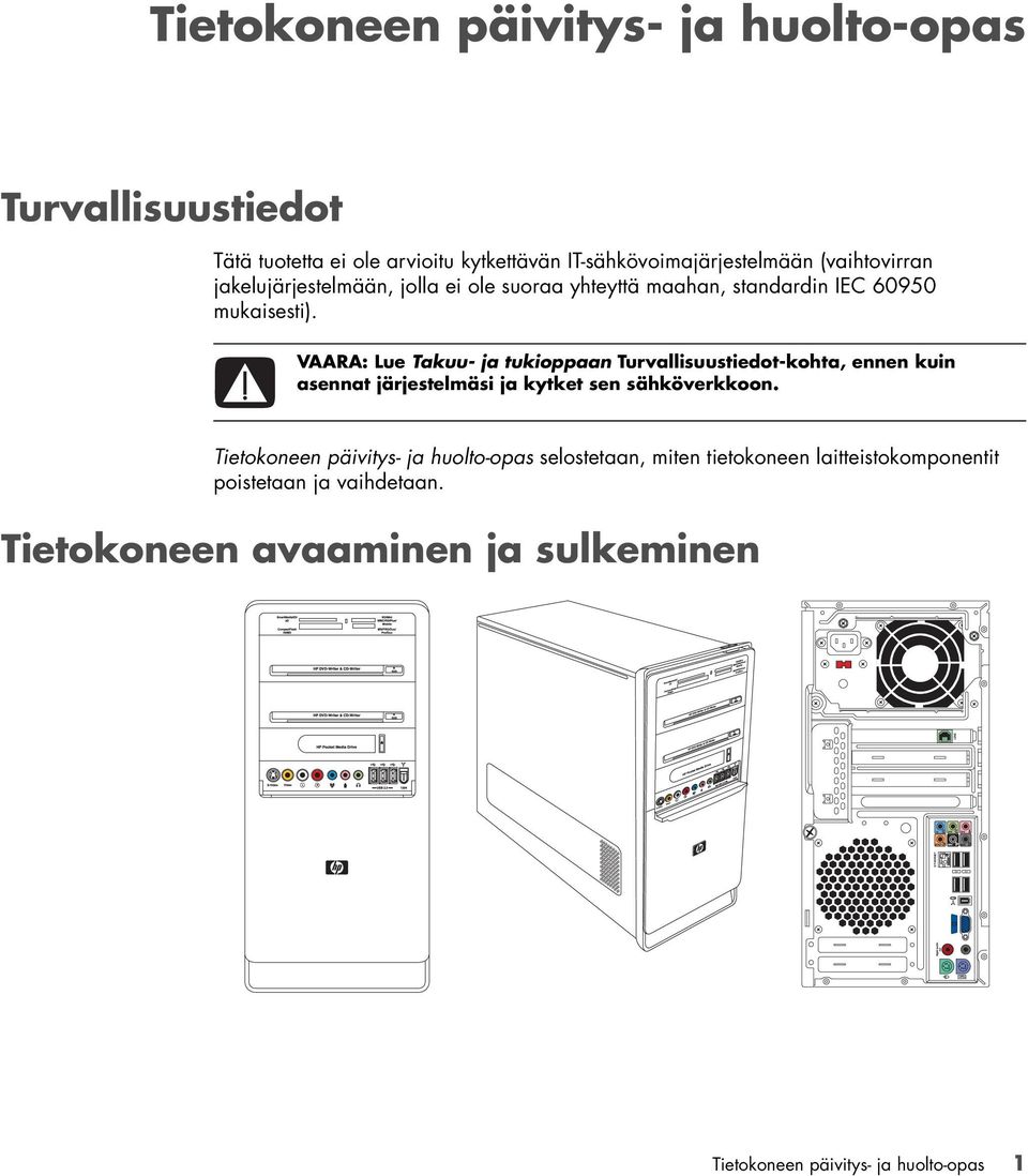 VAARA: Lue Takuu- ja tukioppaan Turvallisuustiedot-kohta, ennen kuin asennat järjestelmäsi ja kytket sen sähköverkkoon.