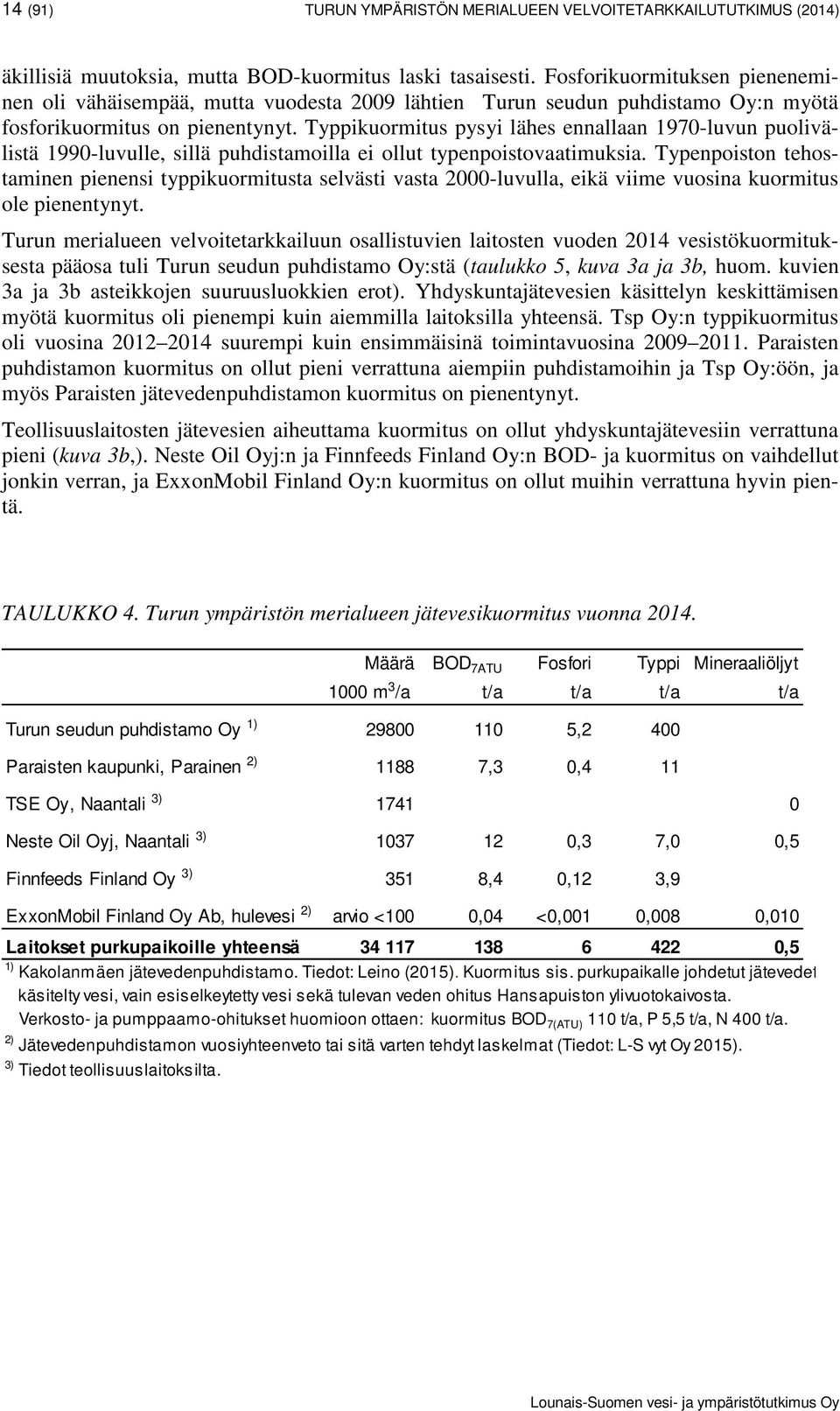 Typpikuormitus pysyi lähes ennallaan 1970-luvun puolivälistä 1990-luvulle, sillä puhdistamoilla ei ollut typenpoistovaatimuksia.