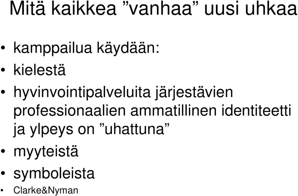 järjestävien professionaalien ammatillinen