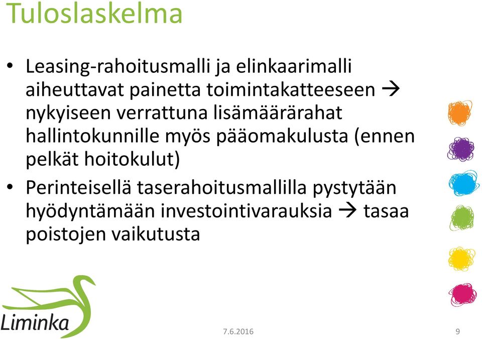 myös pääomakulusta (ennen pelkät hoitokulut) Perinteisellä