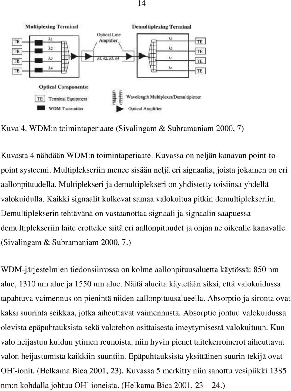 Kaikki signaalit kulkevat samaa valokuitua pitkin demultiplekseriin.