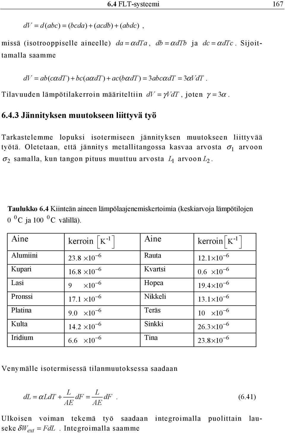 3 Jännityksen muutokseen liittyvä työ Tarkastelemme lopuksi isotermiseen jännityksen muutokseen liittyvää työtä.