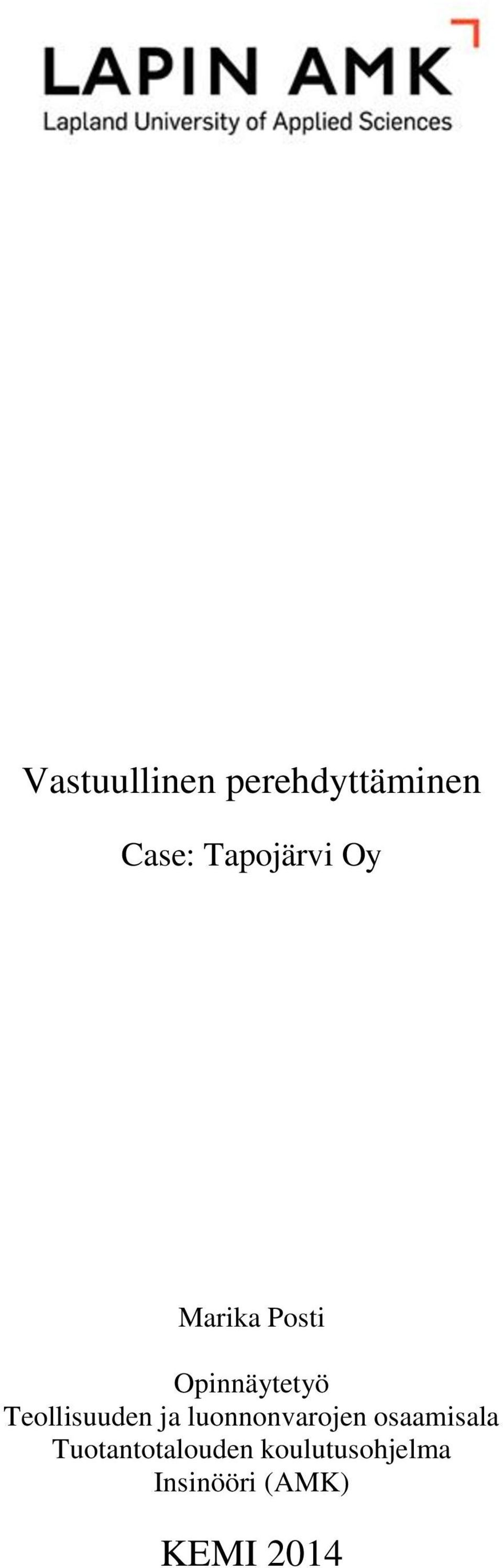 Teollisuuden ja luonnonvarojen osaamisala