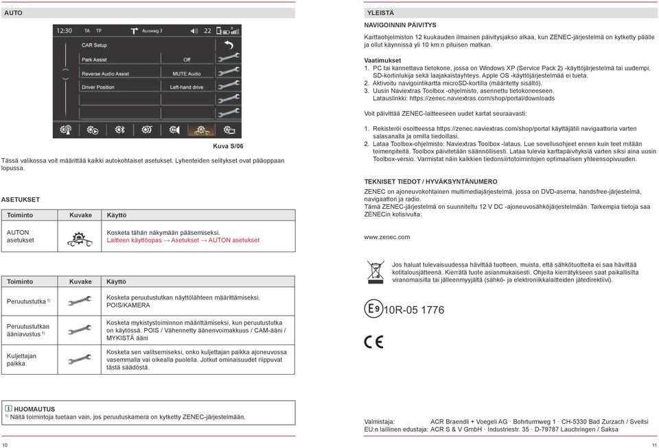 3. Uusin Naviextras Toolbox -ohjelmisto, asennettu tietokoneeseen. Latauslinkki: https://zenec.naviextras.