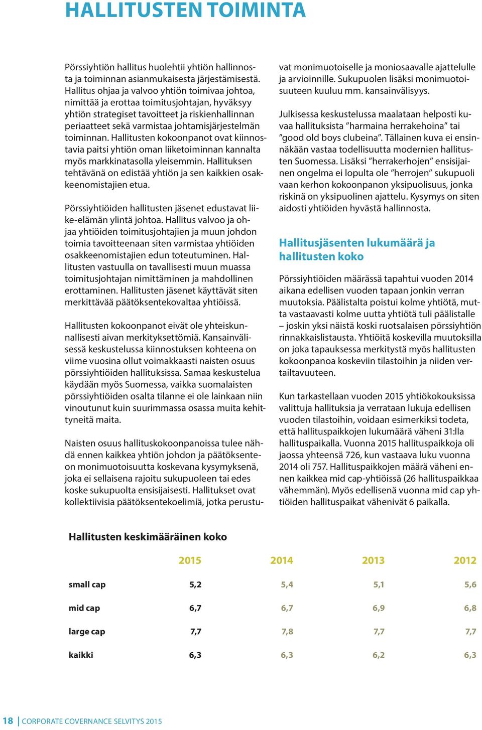 toiminnan. Hallitusten kokoonpanot ovat kiinnostavia paitsi yhtiön oman liiketoiminnan kannalta myös markkinatasolla yleisemmin.