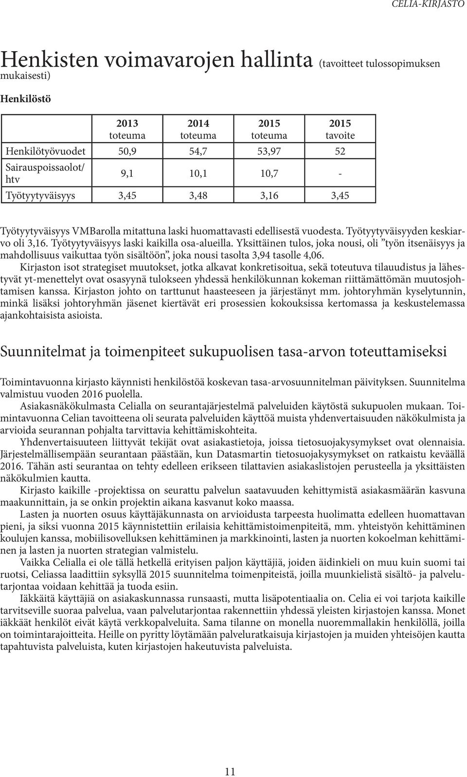 Yksittäinen tulos, joka nousi, oli työn itsenäisyys ja mahdollisuus vaikuttaa työn sisältöön, joka nousi tasolta 3,94 tasolle 4,06.