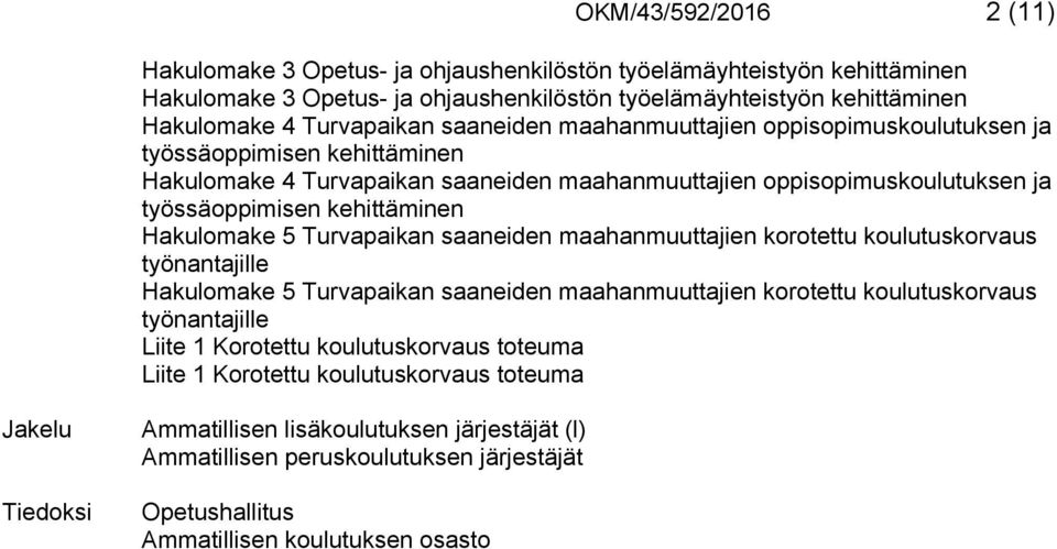 5 Turvapaikan saaneiden maahanmuuttajien korotettu koulutuskorvaus työnantajille Hakulomake 5 Turvapaikan saaneiden maahanmuuttajien korotettu koulutuskorvaus työnantajille Liite 1 Korotettu