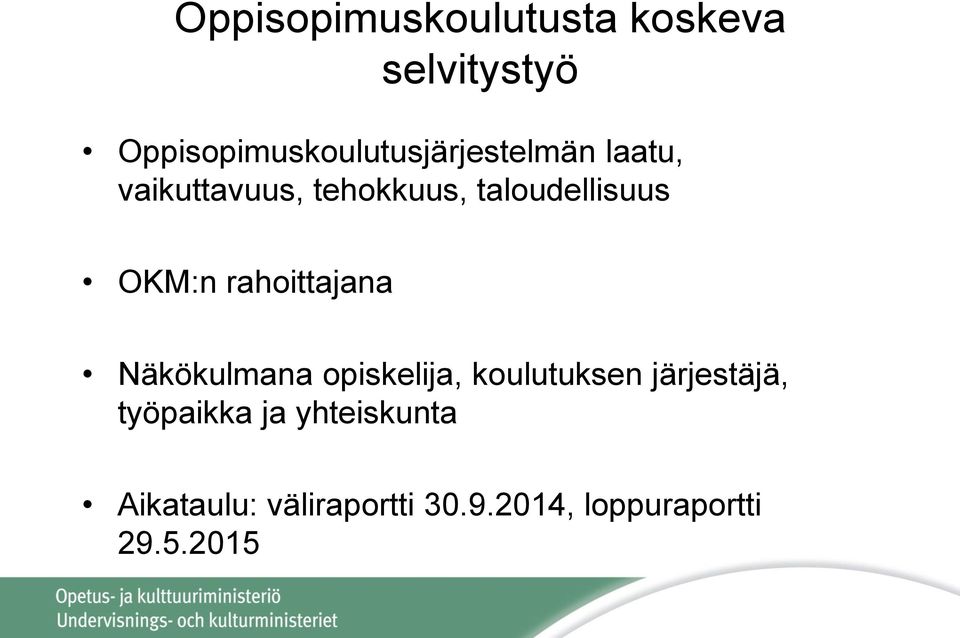 taloudellisuus OKM:n rahoittajana Näkökulmana opiskelija,