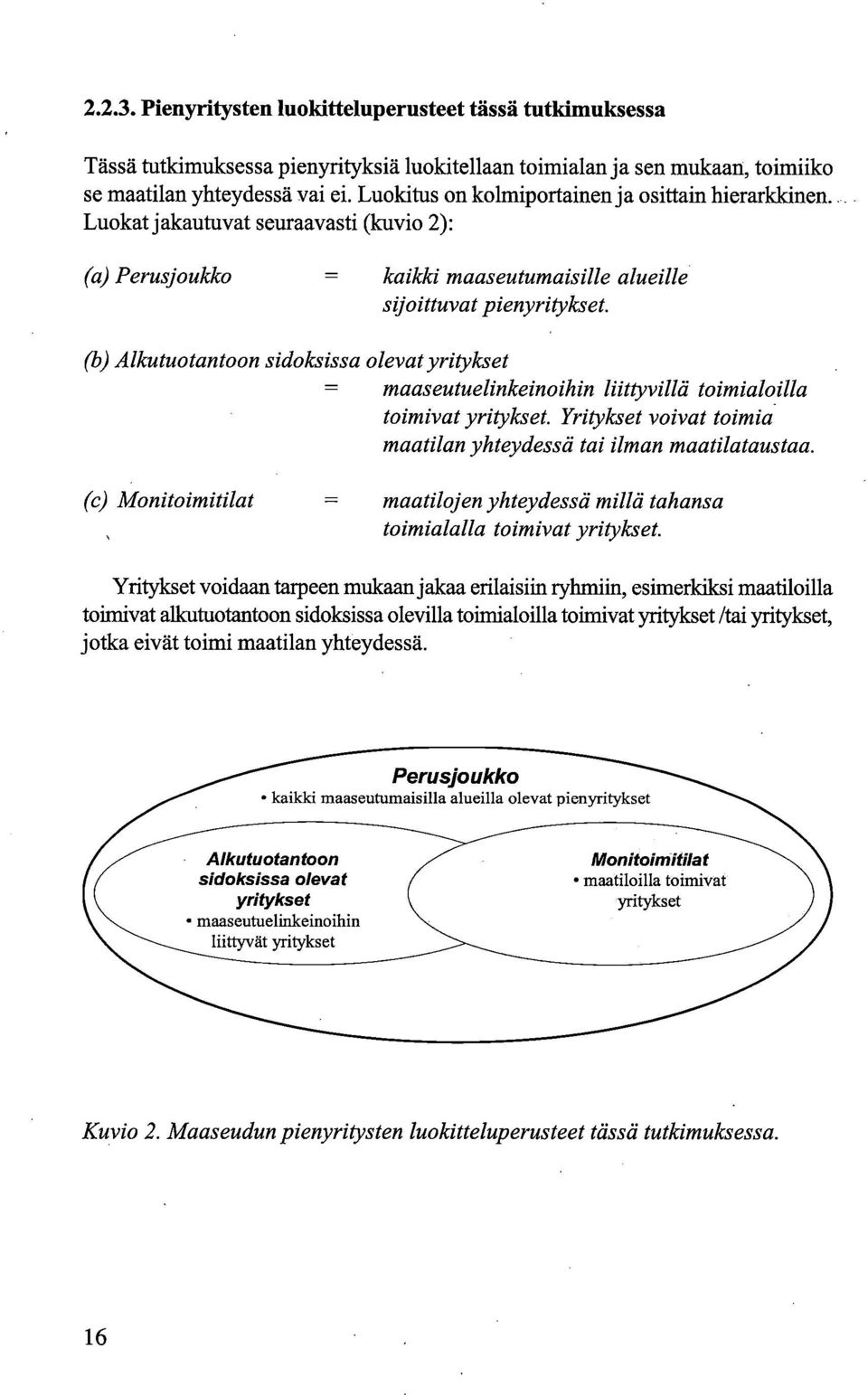 Alkutuotantoon sidoksissa olevat yritykset maaseutuelinkeinoihin liittyvillä toimialoilla toimivat yritykset. Yritykset voivat toimia maatilan yhteydessä tai ilman maatilataustaa.