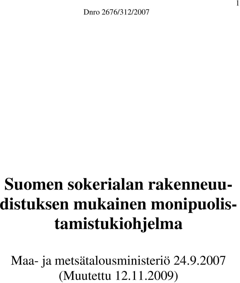 monipuolistamistukiohjelma Maa- ja