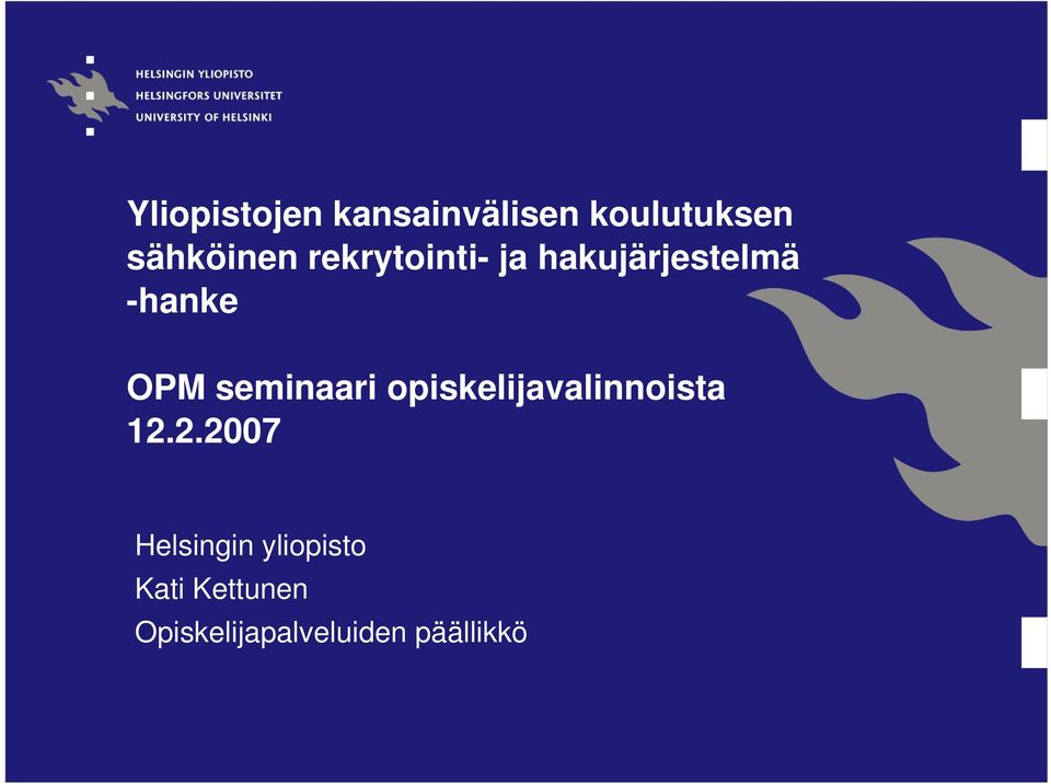 seminaari opiskelijavalinnoista 12.