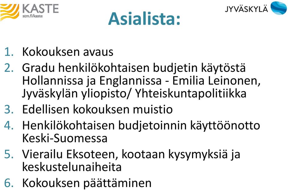Leinonen, Jyväskylän yliopisto/ Yhteiskuntapolitiikka 3.