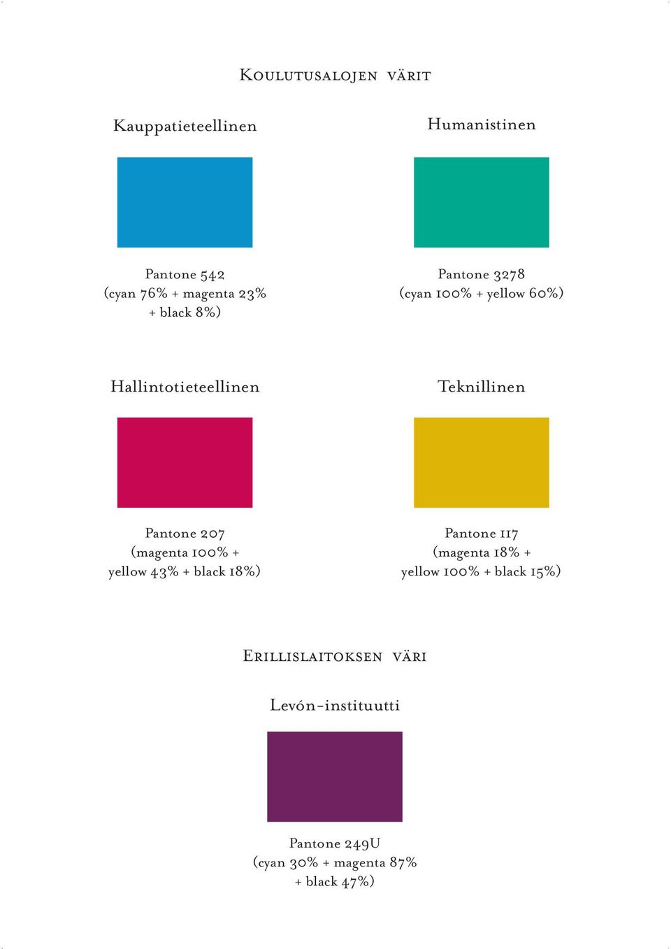 207 (magenta 100% + yellow 43% + black 18%) Pantone 117 (magenta 18% + yellow 100% + black