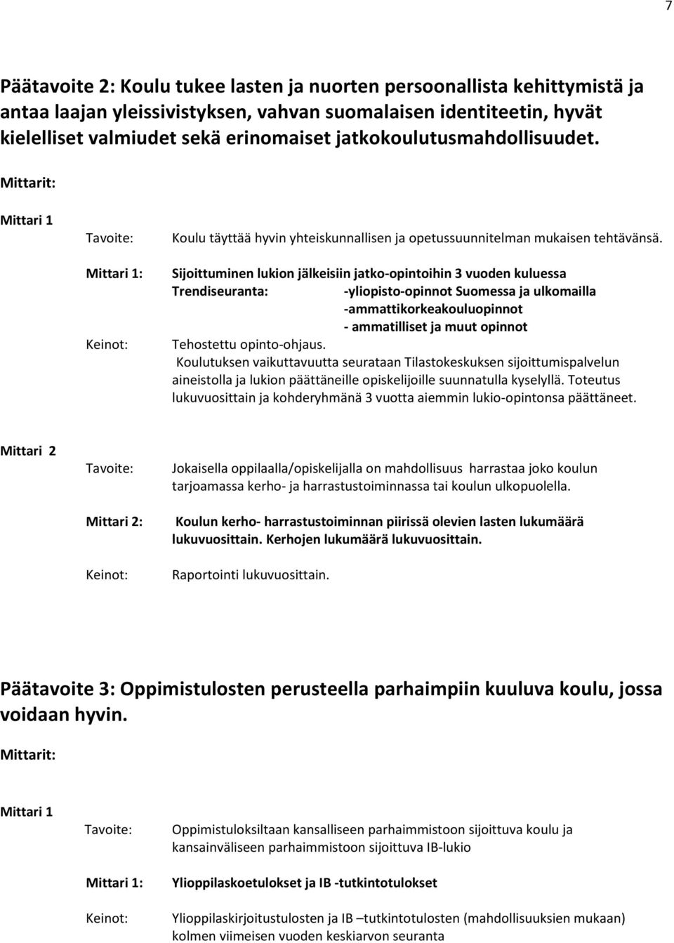 Sijoittuminen lukion jälkeisiin jatko-opintoihin 3 vuoden kuluessa Trendiseuranta: -yliopisto-opinnot Suomessa ja ulkomailla -ammattikorkeakouluopinnot - ammatilliset ja muut opinnot Tehostettu