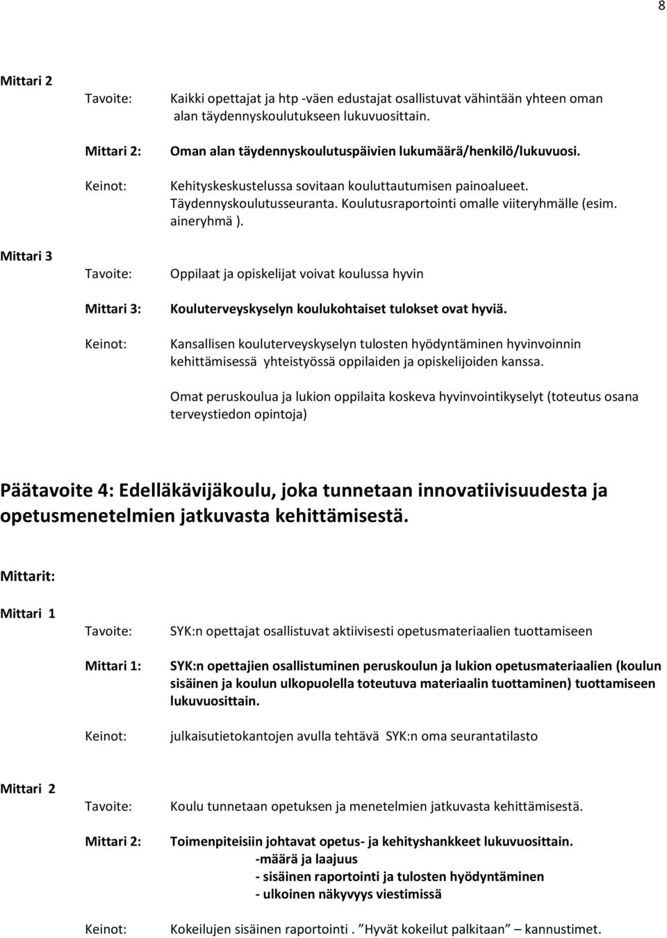 aineryhmä ). Oppilaat ja opiskelijat voivat koulussa hyvin Kouluterveyskyselyn koulukohtaiset tulokset ovat hyviä.