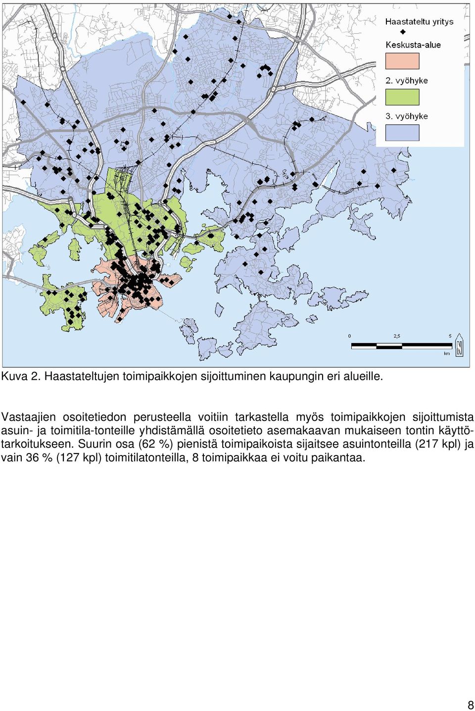 toimitila-tonteille yhdistämällä osoitetieto asemakaavan mukaiseen tontin käyttötarkoitukseen.