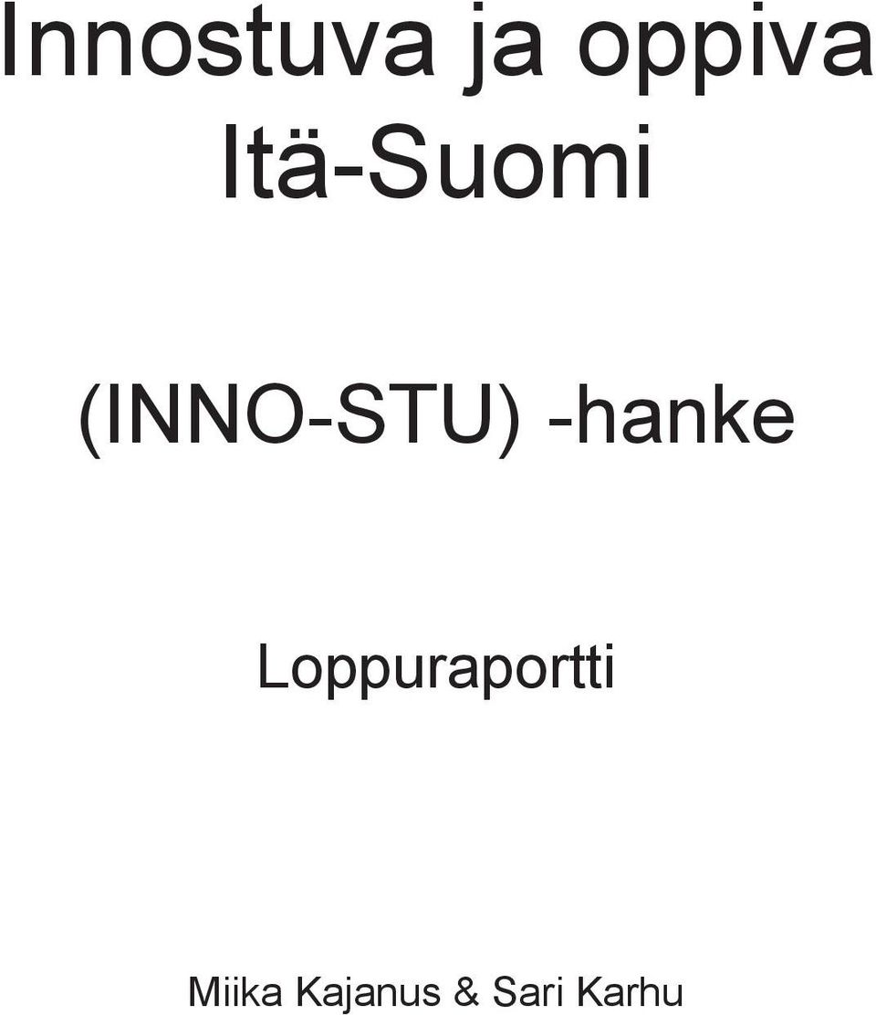 -hanke Loppuraportti