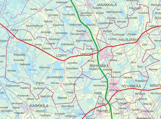 Kuva 2. Suunnittelualueen kunnat (kartta: maanmittauslaitos) 4.