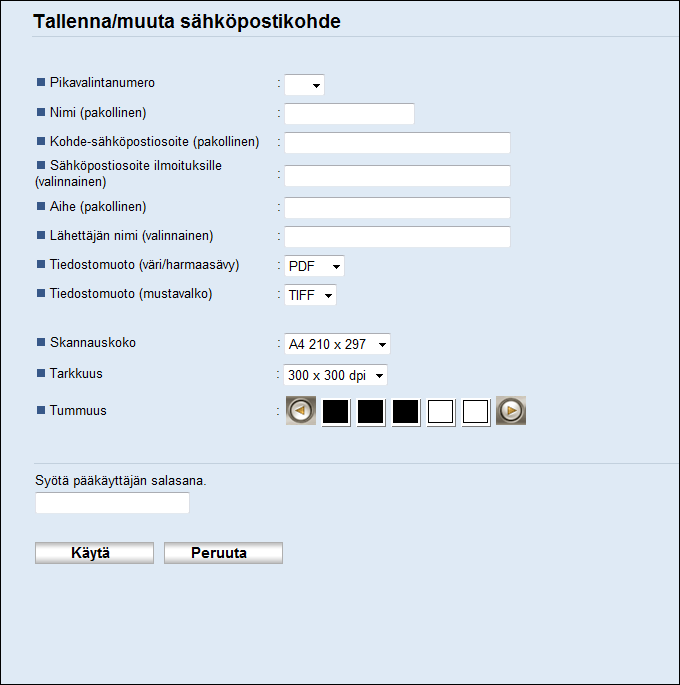 5. Alkuperäisten skannaaminen Skannauskohteiden tallentaminen Tässä osassa selitetään, miten skannauskohteita tallennetaan osoitekirjaan.