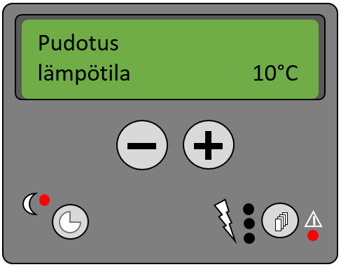 Painamalla kellon kuvaketta ja sen jälkeen + painiketta saadaan pudotuksen ajastus päälle. Valitse kyllä näytön oikeaan yläkulmaan.