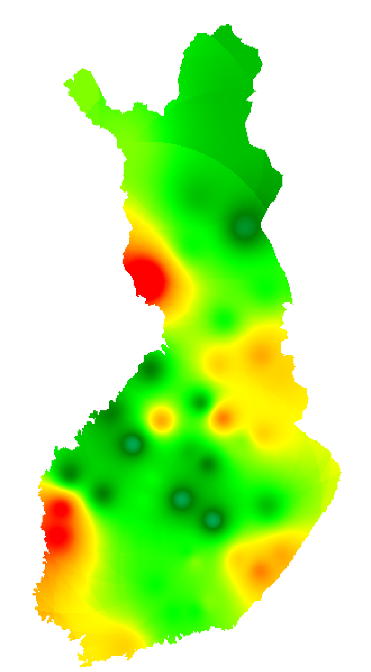 Kevään 2008 kelirikon vaikeusennuste 17 MÄÄRITYKSET JA LASKELMAT 1 Pohjaveden suhteellinen korkeus roudan sulaessa 0.7 m 0.5 m 0.2 m 0.0 m -0.2 m -0.5 m -0.7 m 14 4 2 3 13 8 7 6 5 9 12 10 11 Kuva 9.