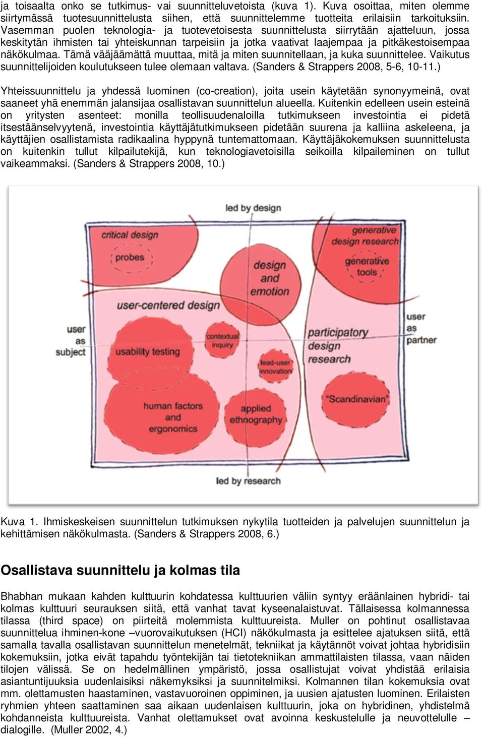 Tämä vääjäämättä muuttaa, mitä ja miten suunnitellaan, ja kuka suunnittelee. Vaikutus suunnittelijoiden koulutukseen tulee olemaan valtava. (Sanders & Strappers 2008, 5-6, 10-11.