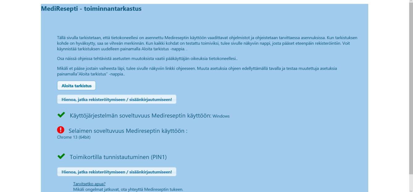 Käyttäjän tulee palata alkuperäiselle sivulle (alla).