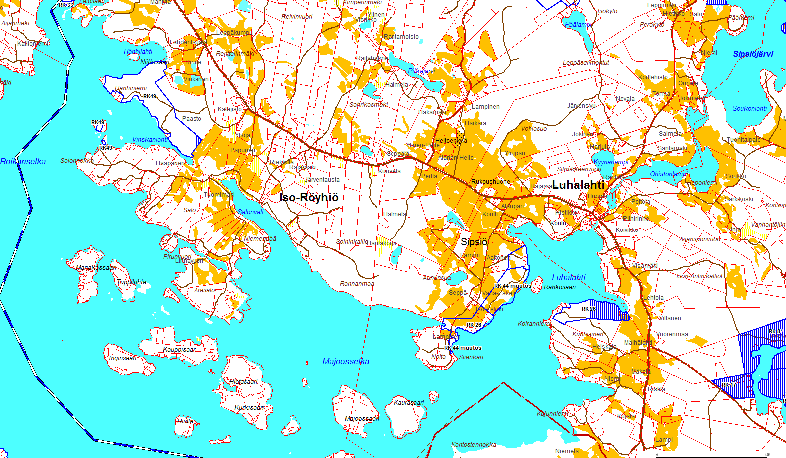 3.4 Asemakaava Alueelle ei ole laadittu asemakaavaa. Kolme aluetta kuuluu ranta-asemakaavan piiriin. Sipsiönrannan ranta-asemakaava (kaava 26) on hyväksytty Hämeen ympäristökeskuksessa 7.6.1996.
