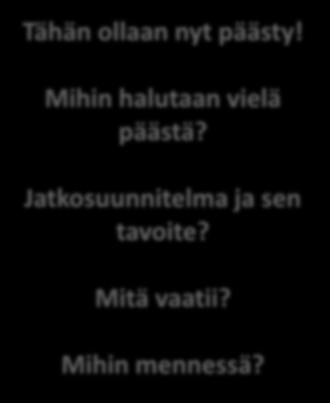 Mihin halutaan vielä päästä?