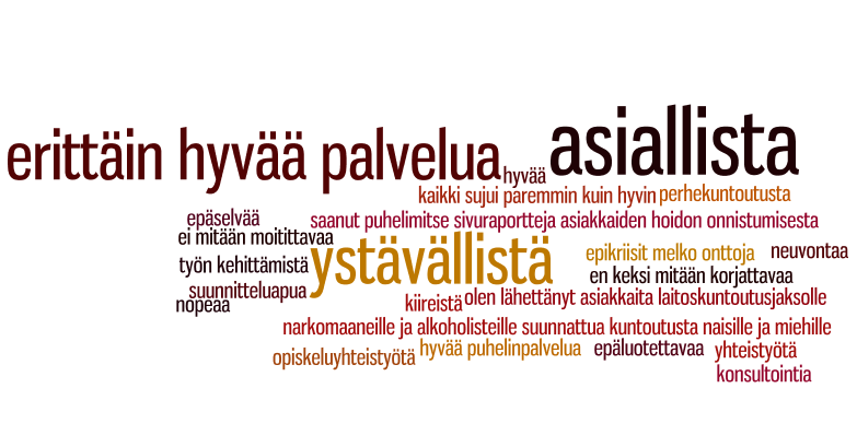 Esimerkiksi hoidon keskeytyessä näkyvyys/kuuluvuus asiasta on hyvää, vaikka toisten asiakkaiden päätös voi olla liittouma ja väärin perustein tehty, jolloin näkyvyys on huono eli negatiivista.