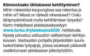 Kyselystä tiedotettiin kaupungin nettisivuilla,