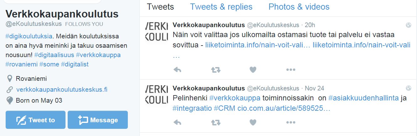 16 #hashtagien käyttö Risuaita + Avainsana (aihetunnista), joka viittaa sisältöön (linkki, teksti, kuva,