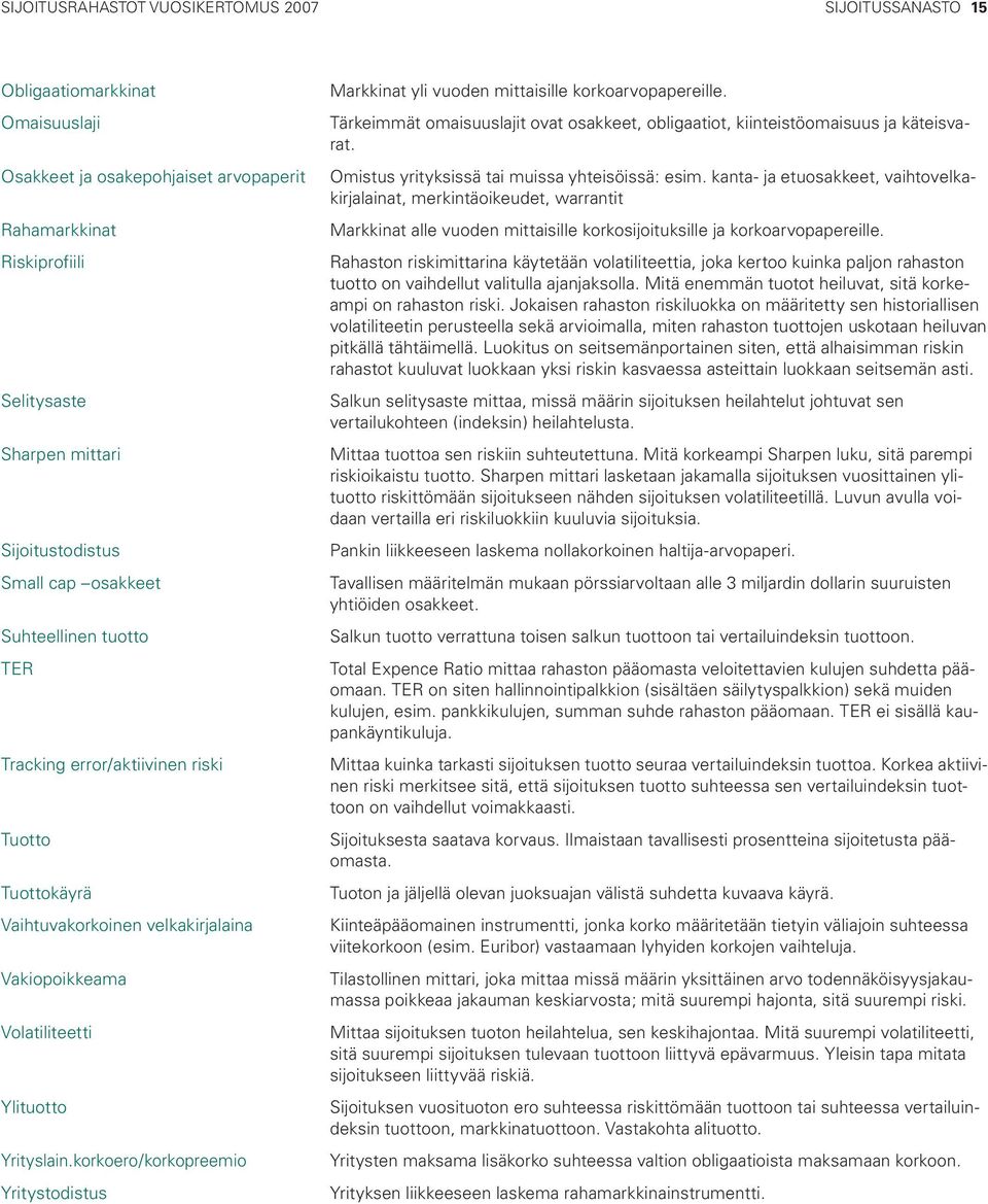 korkoero/korkopreemio Yritystodistus Markkinat yli vuoden mittaisille korkoarvopapereille. Tärkeimmät omaisuuslajit ovat osakkeet, obligaatiot, kiinteistöomaisuus ja käteisvarat.