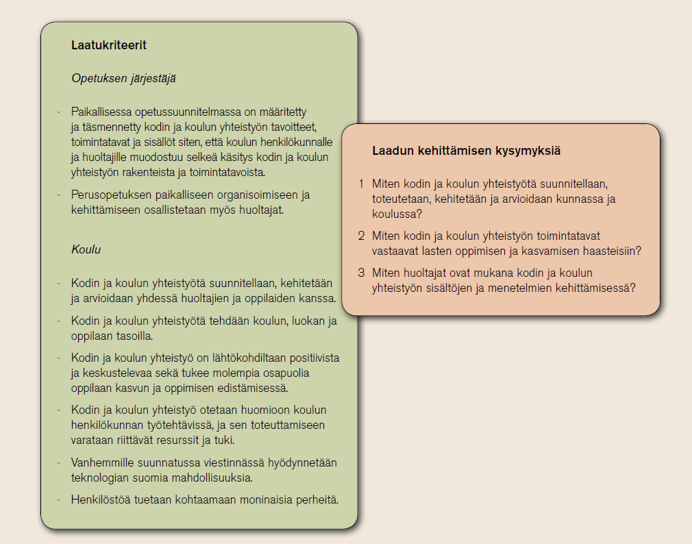 Toimiva ja lähtökohdiltaan myönteinen kodin ja koulun yhteistyö on keskeinen lasten ja nuorten kasvun, kehityksen ja oppimisen tuki.