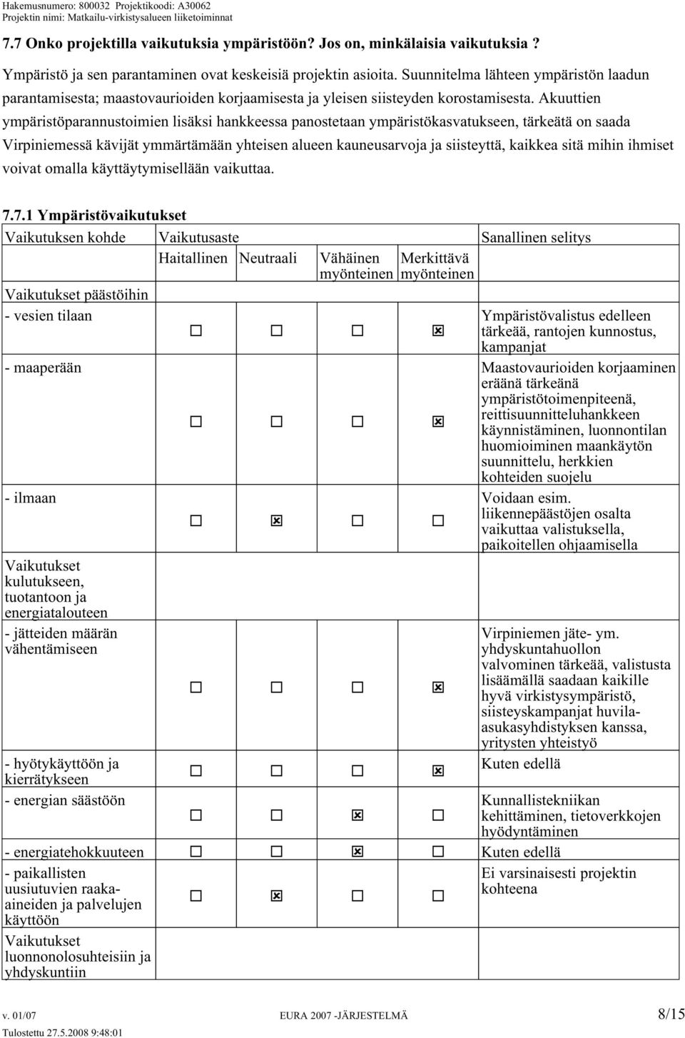 Akuuttien ympäristöparannustoimien lisäksi hankkeessa panostetaan ympäristökasvatukseen, tärkeätä on saada Virpiniemessä kävijät ymmärtämään yhteisen alueen kauneusarvoja ja siisteyttä, kaikkea sitä